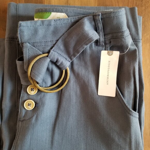 Anthropologie NWT Cassidy Belted Wide Leg Pant Size 2 - Picture 1 of 6